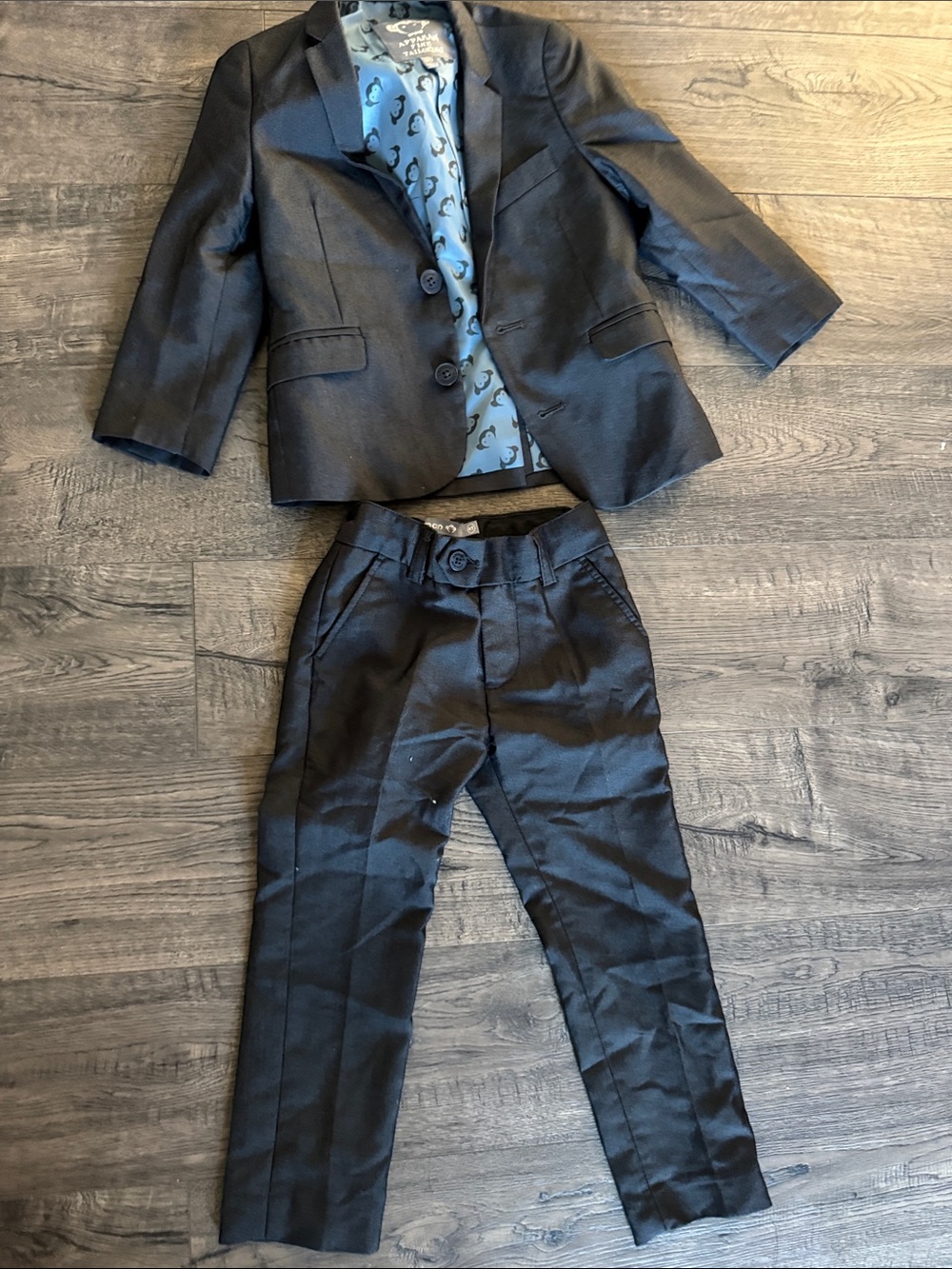 Appaman fine tailoring gray Suit Set with Patterned Lining